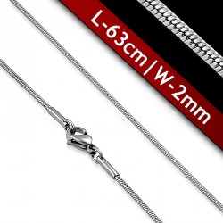 L-63cm W-2mm | Ocelový řetízek