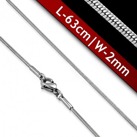L-63cm W-2mm | Ocelový řetízek