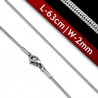L-63cm W-2mm | Ocelový řetízek